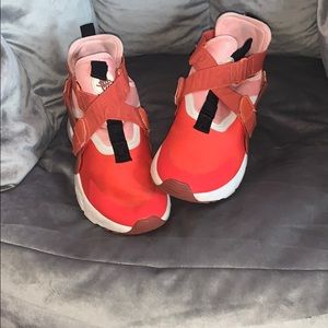 Pink and orange shoes